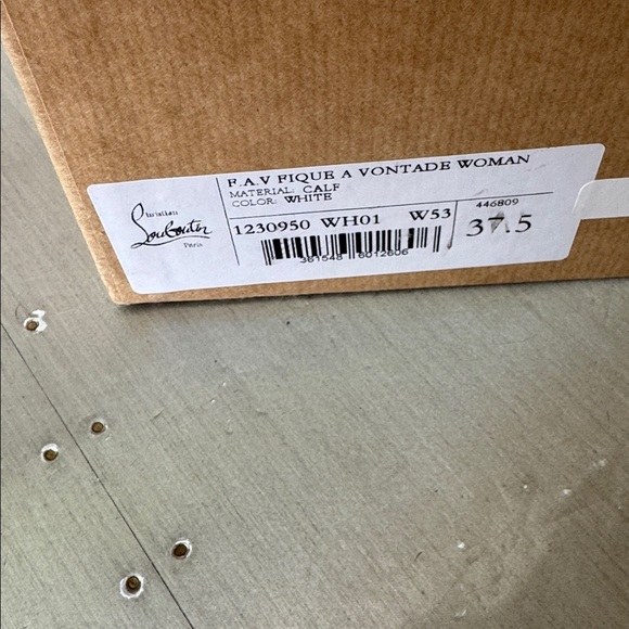 Christian Louboutin fav fique white leather sneaker trainer flat slip on sz 37.5 - Picture 10 of 10